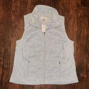 CJ Banks Blue Quilted Vest for Layering
